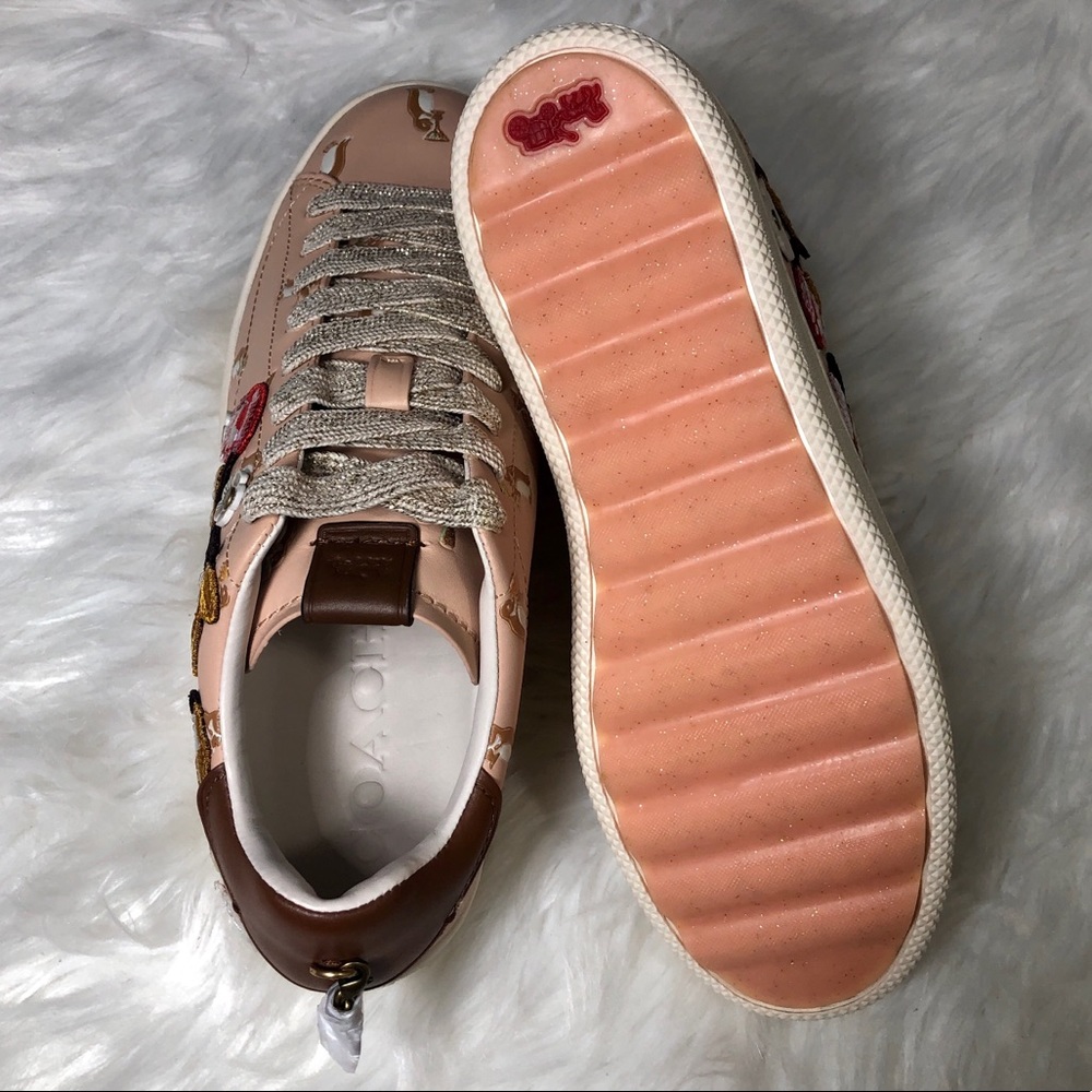 🍒NEW! Coach C101 Cherry Appliqué Leather Sneaker - Picture 6 of 8